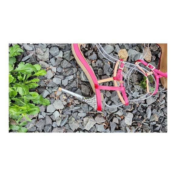 JEWEL BADGLEY MISCHKA Satin Rhinestone Ankle Strap Sandals - Picture 9 of 14